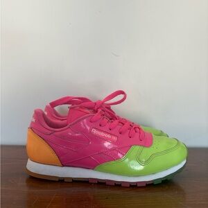Reebok Classic Leather Dessert Pack Shoe BS7244 Green/Pink/Orange